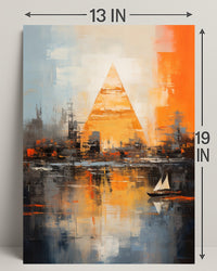 Abstract Cityscape With Pyramid Abstract Poster