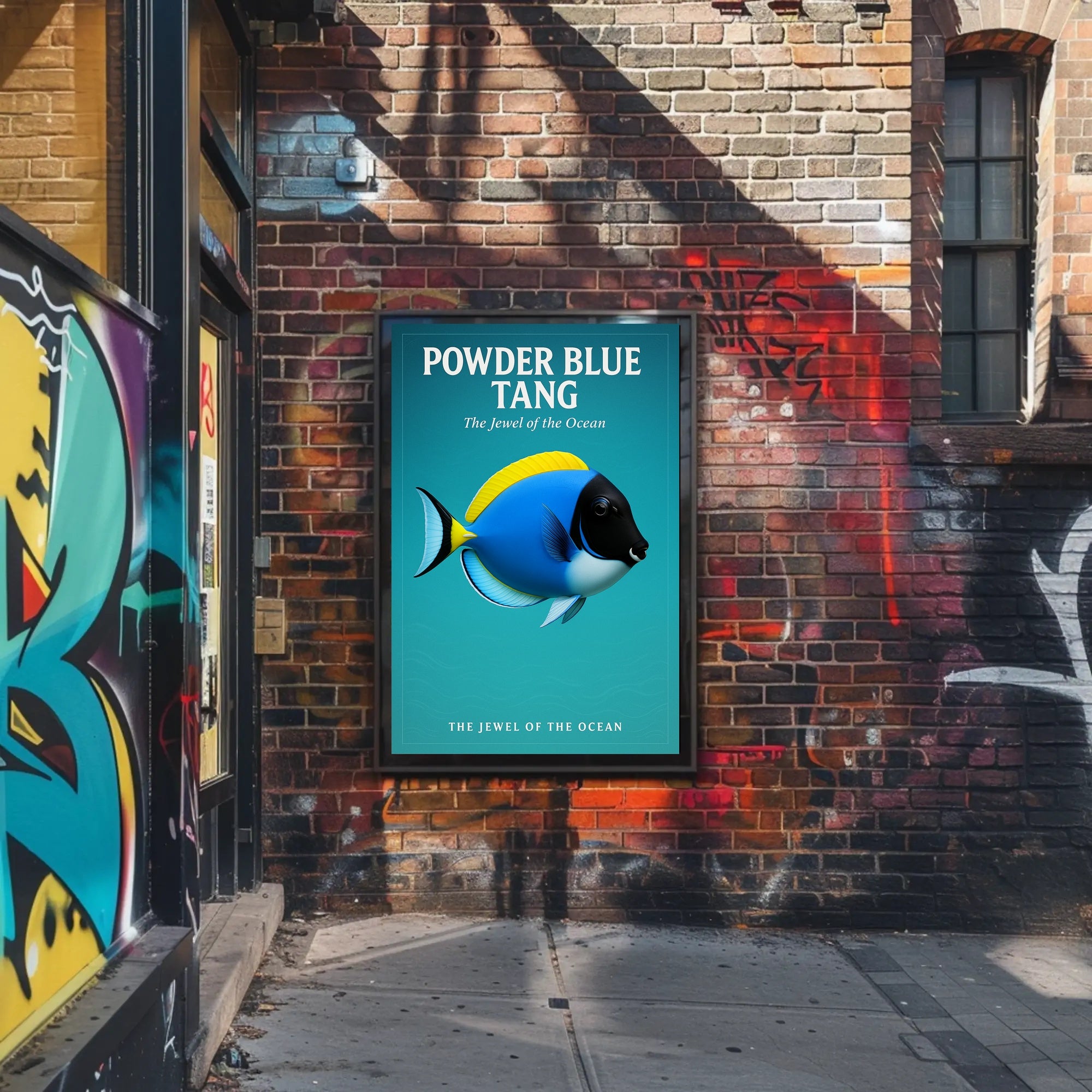 Powder Blue Tang The Jewel of the Ocean Poster PosterGoat
