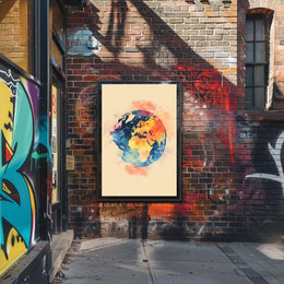 Vibrant Futuristic Cityscape Art Poster