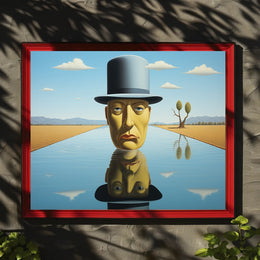 Surreal Desert Headscape: Dreamlike Artistic Poster