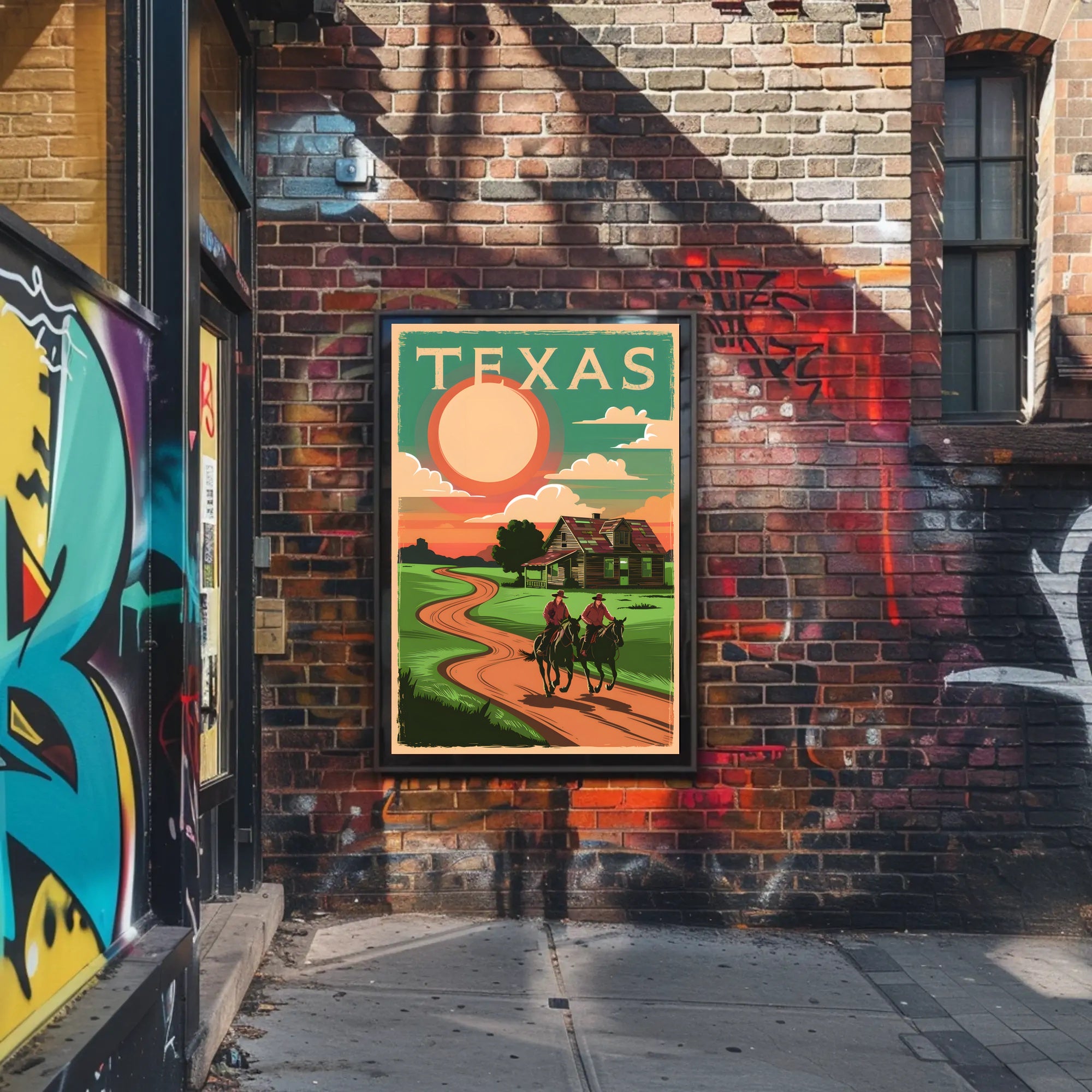 Texas Sunset Ride Poster