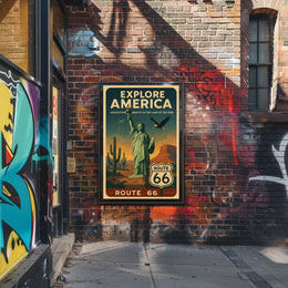 Explore America Route 66 Poster