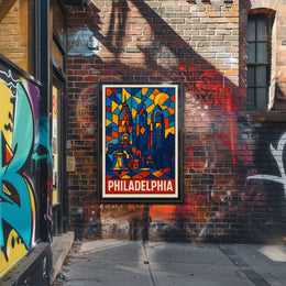 Philadelphia In Stained Glass Poster