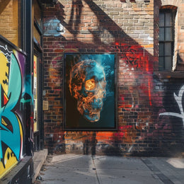 Fiery Skull Art Poster PosterGoat