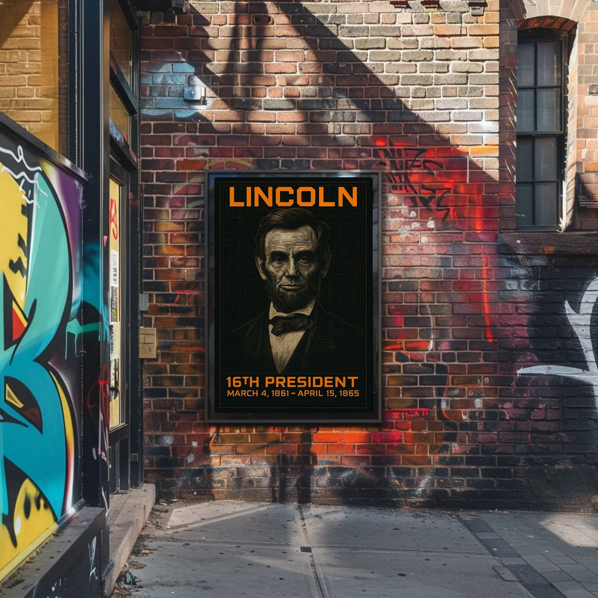 Abraham Lincoln 16th President of the United States Techno Schematic Poster