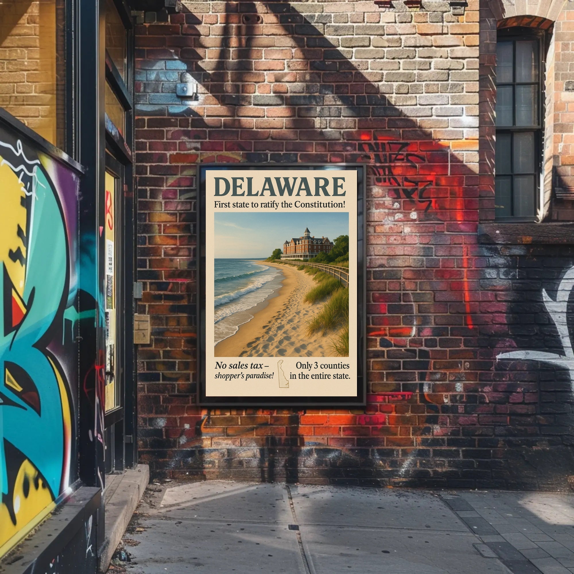 Delaware First State Highlights Wall Art Print PosterGoat