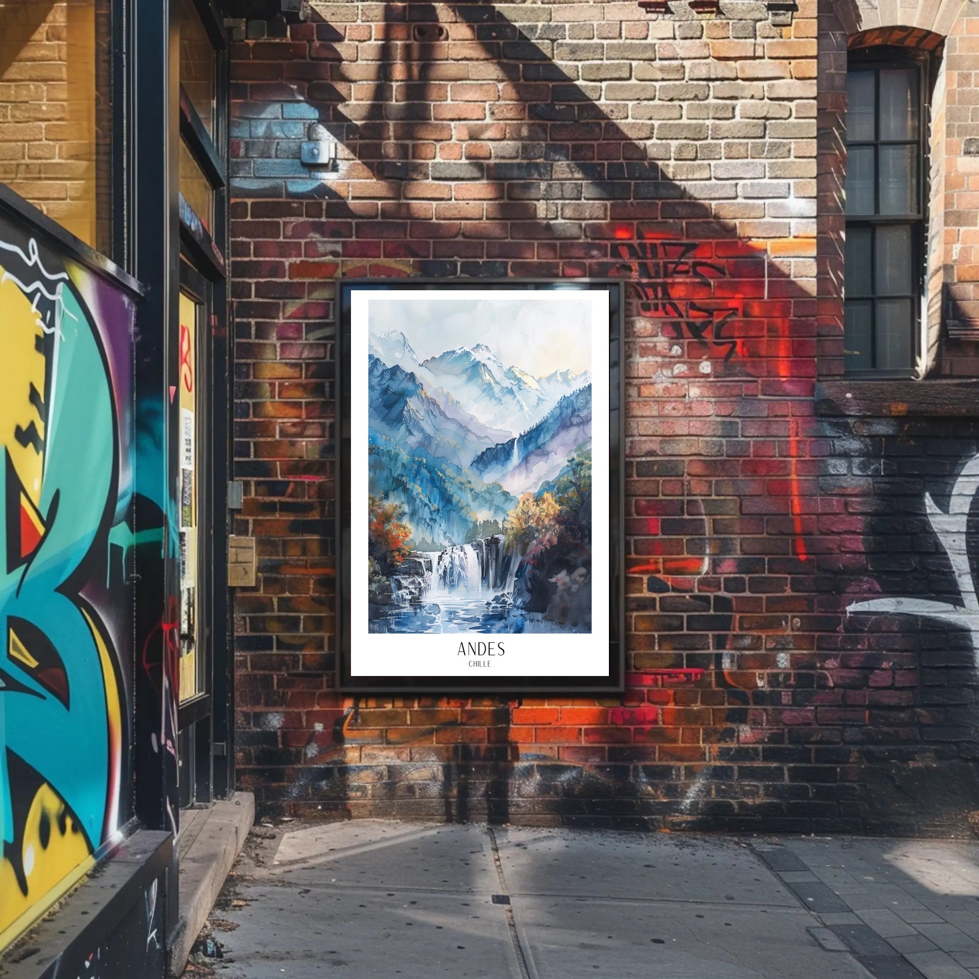 Andes Mountains Watercolor Landscape Art - Travel Poster PosterGoat
