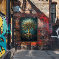 Golden Tree of Life Fantasy or Mythology Poster