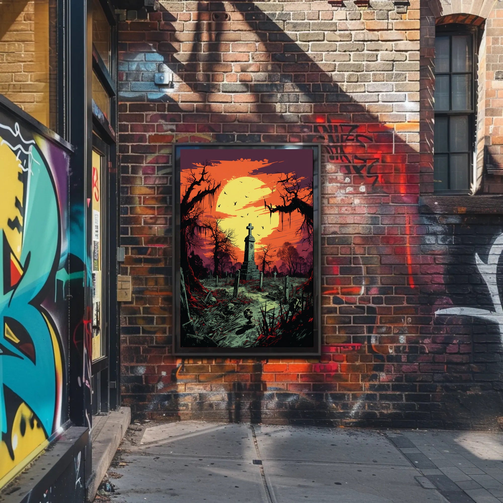 Eerie Graveyard At Dusk Poster