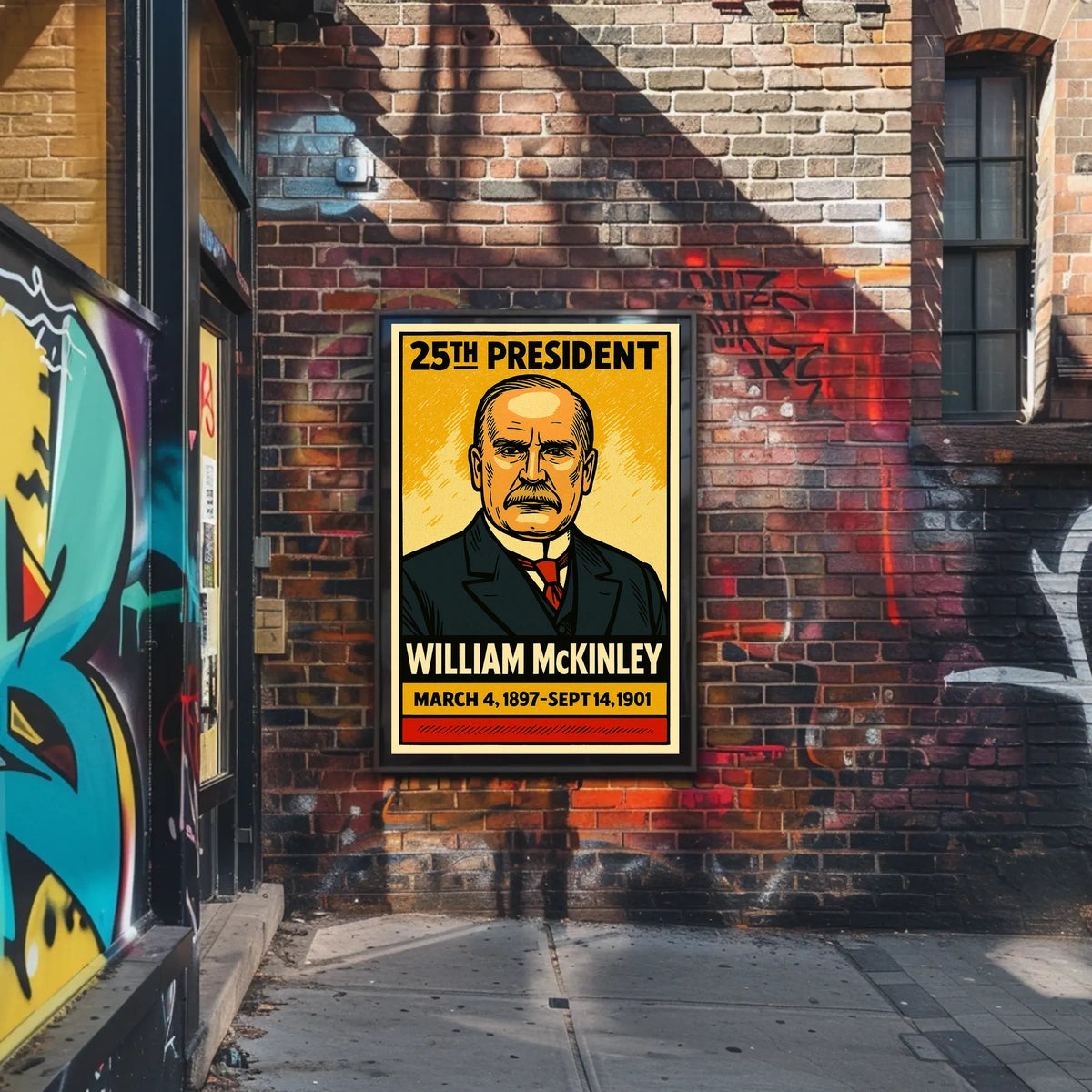 William McKinley 25th President of the United States Inked Comic Style Poster