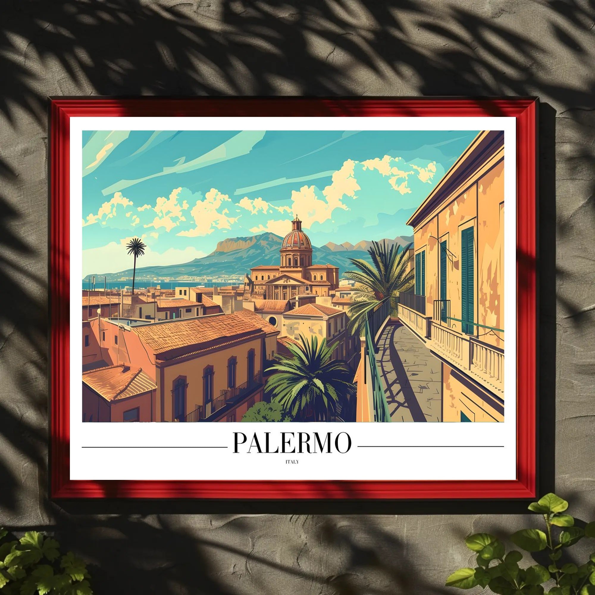 PALERMO Italian Cityscape Travel Poster