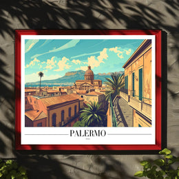 PALERMO Italian Cityscape Travel Poster