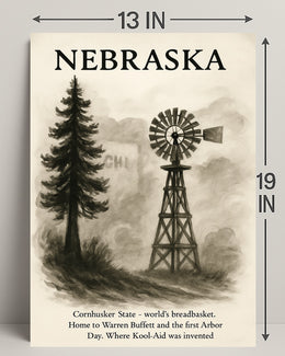 Nebraska The Cornhusker State Poster PosterGoat