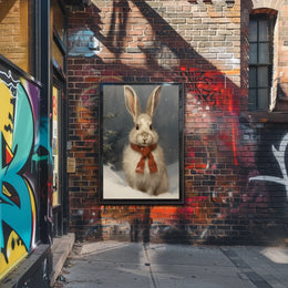 Winter Bunny Portrait Poster