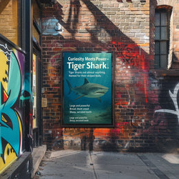 Curiosity Meets Power Tiger Shark Poster