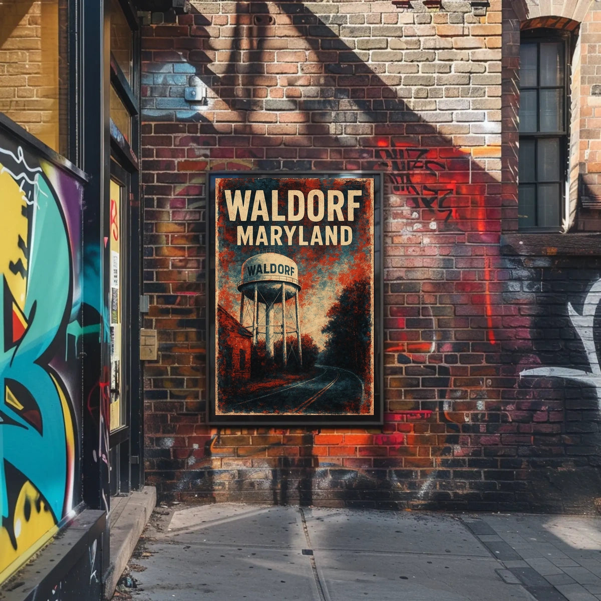 Waldorf Maryland Scenic Map Style Poster