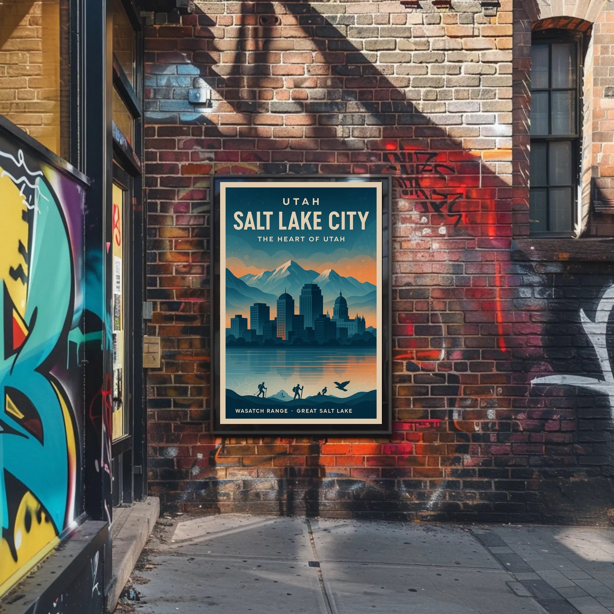Salt Lake City Travel Poster Vintage Wall Art Print