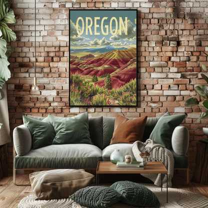 Oregon Painted Hills Wilderness Travel Poster