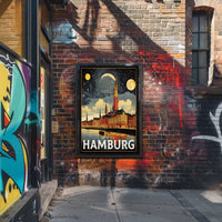 Hamburg A Nighttime Cityscape Poster