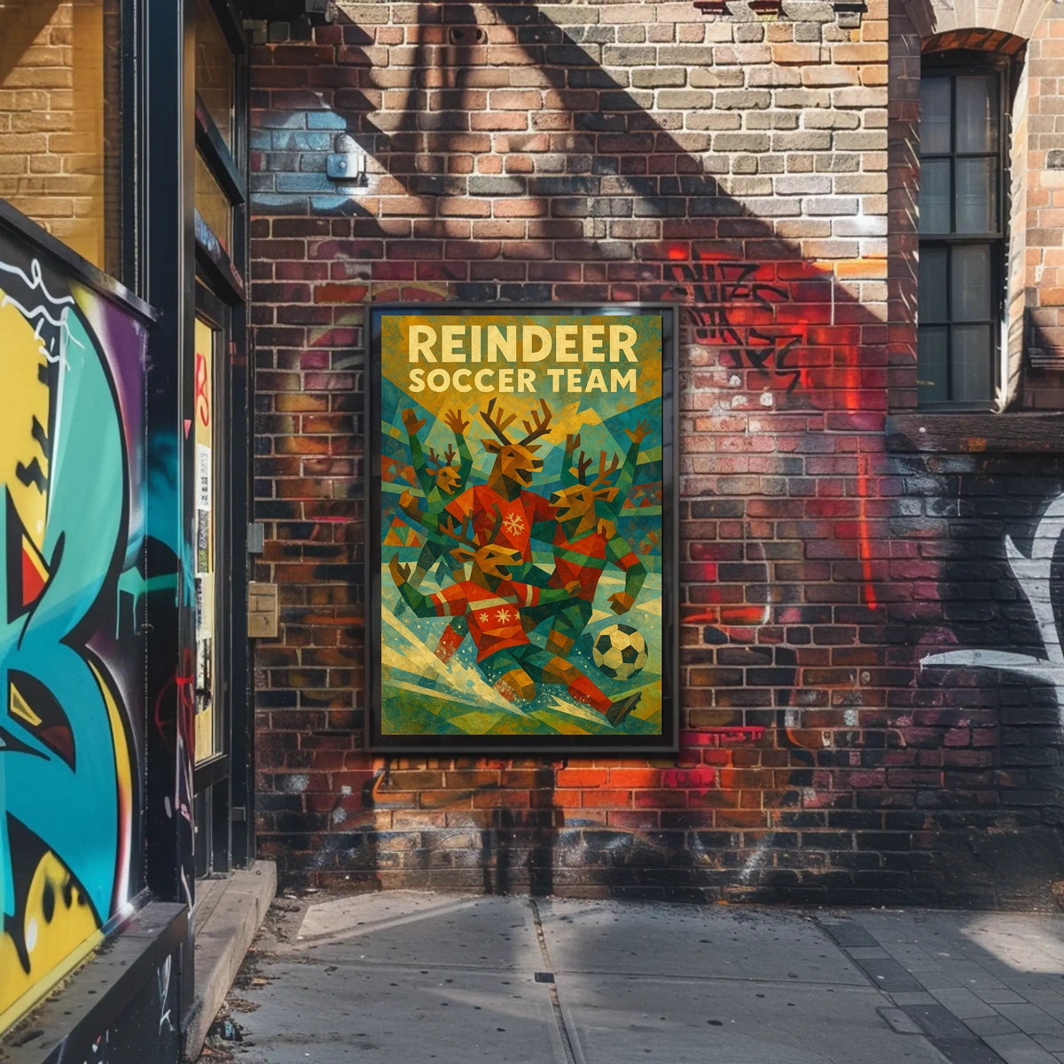 Reindeer Soccer Team Poster