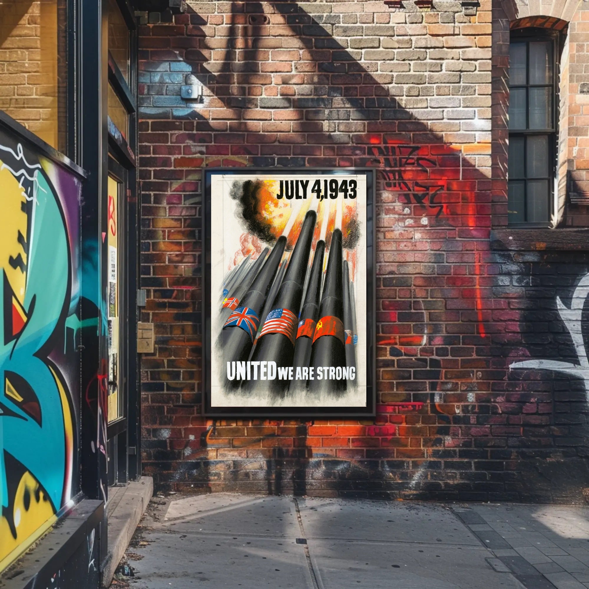 World War II Patriotic Art: Powerful Historical Poster