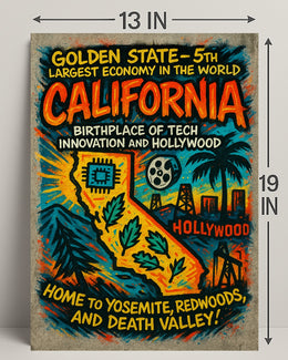 California Vintage Travel Poster Wall Art PosterGoat