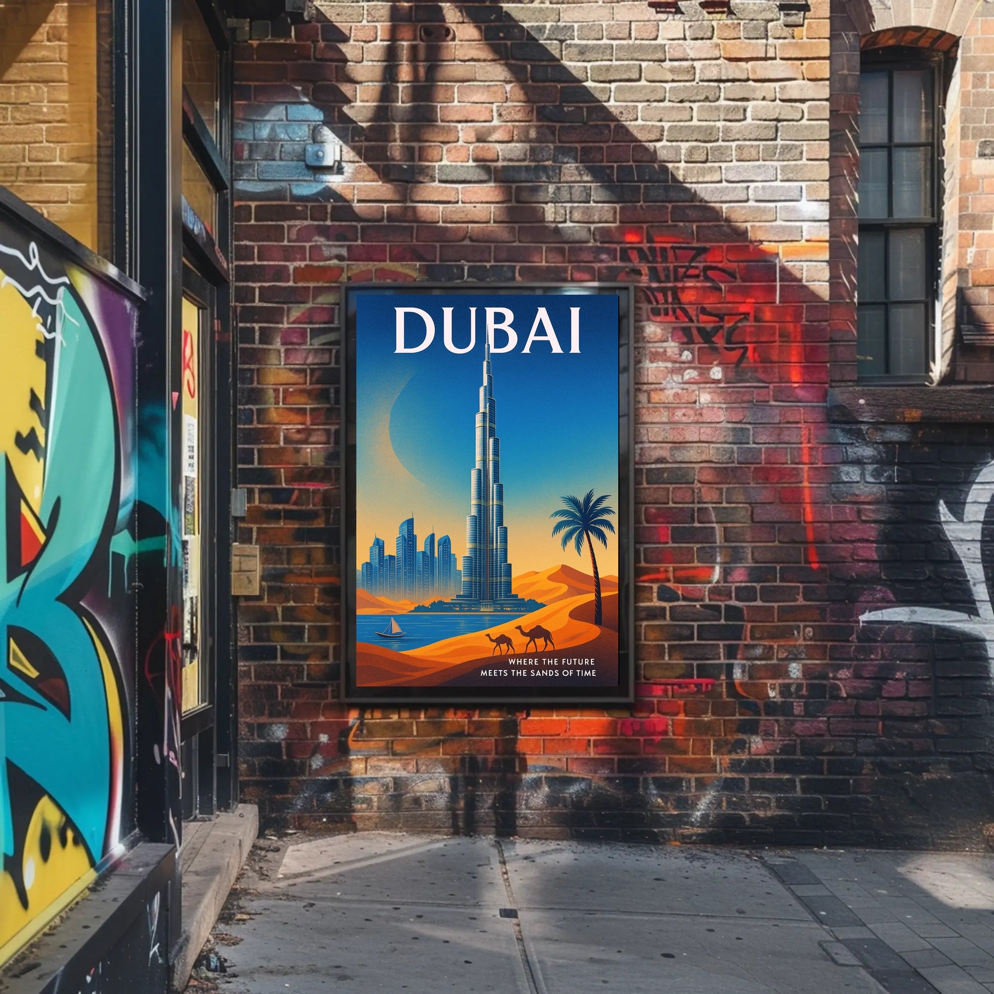 Dubai Where the Future Meets the Sands of Time Poster PosterGoat