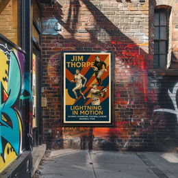 Lightning in Motion Jim Thorpe Poster