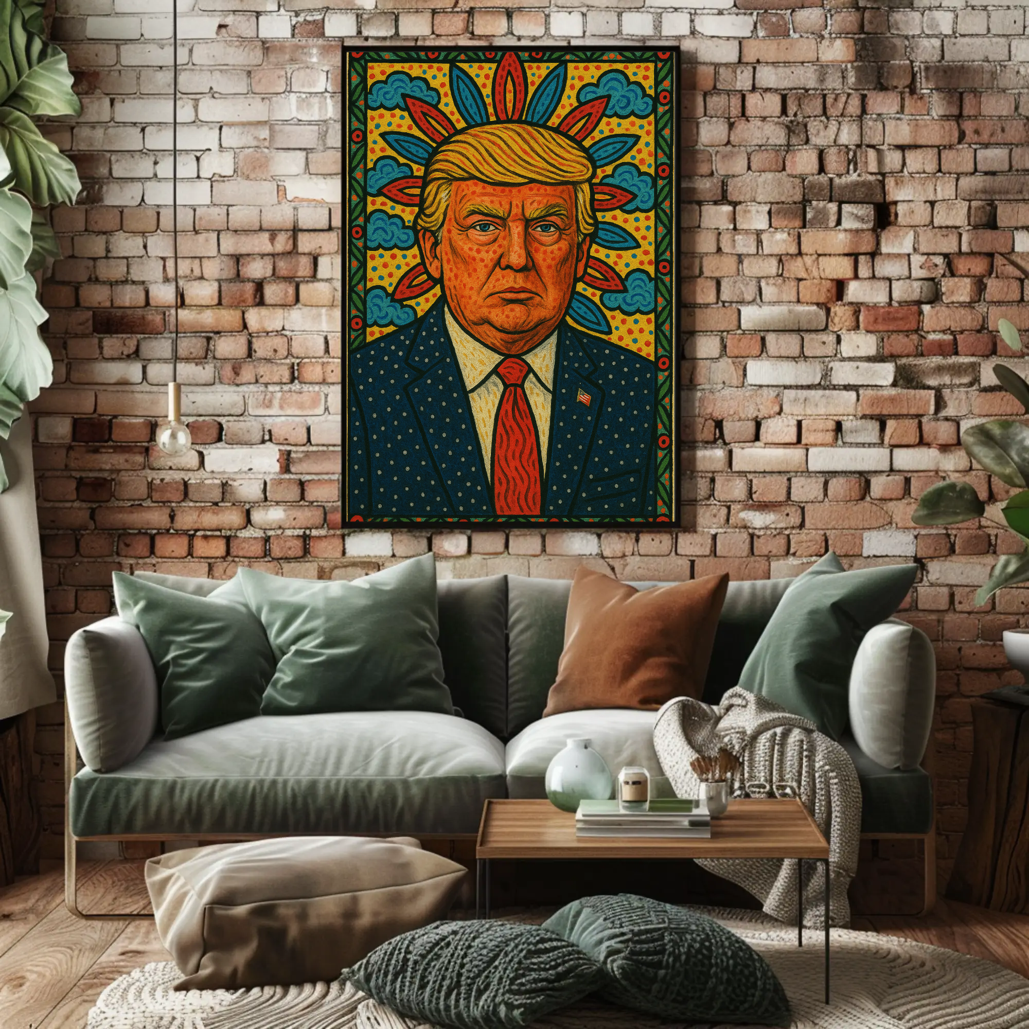 Vibrant Pop Art Style Portrait Artistic Poster