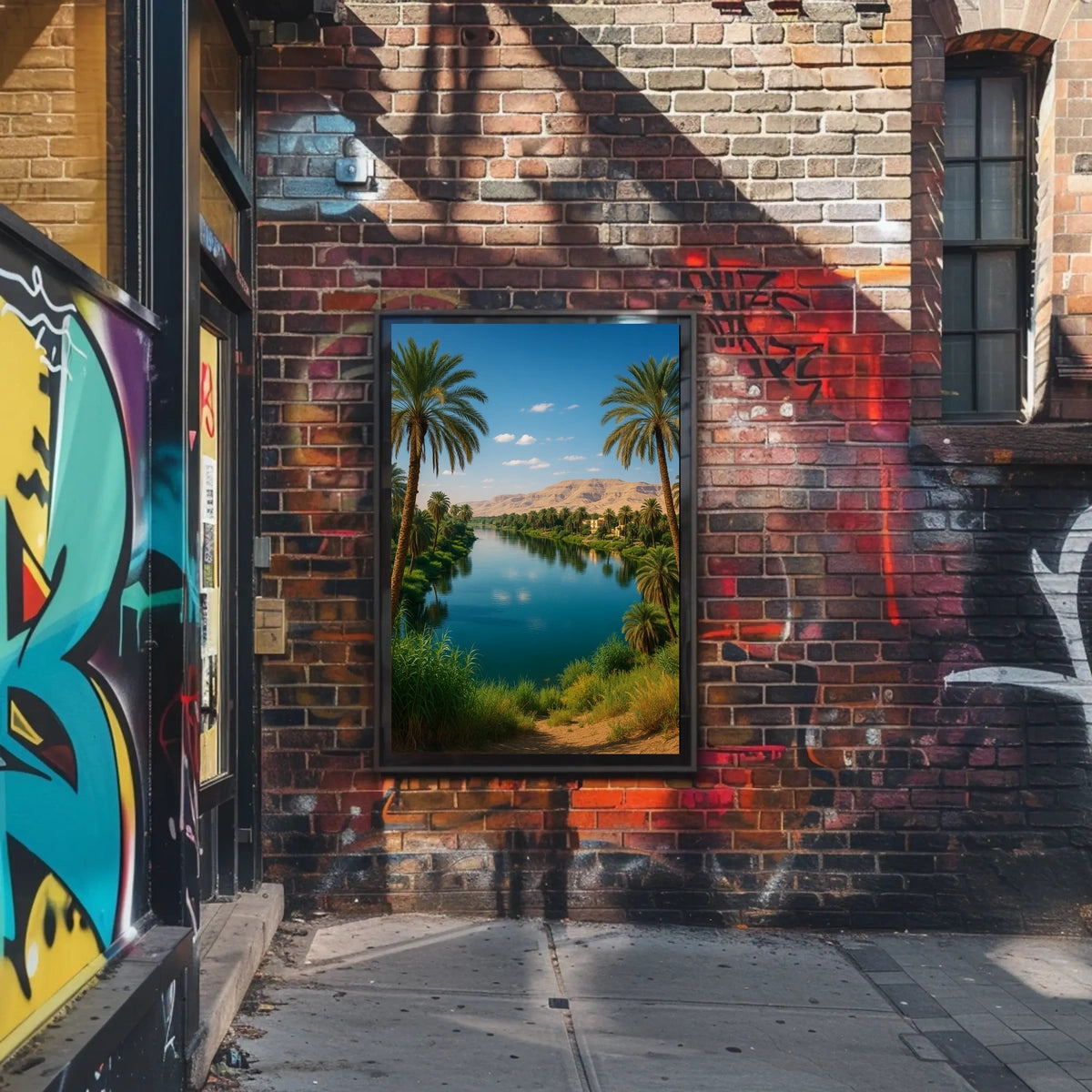 Serene Riverside Oasis Poster