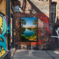Serene Riverside Oasis Poster