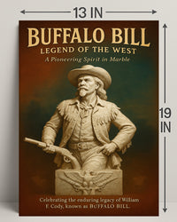 Buffalo Bill Marble Statue Poster Vintage Wall Art