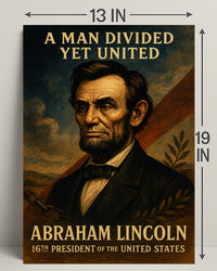 Abraham Lincoln Unity and Division Historical Presidential Poster