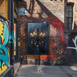 Gothic Chandelier Of Skulls Poster