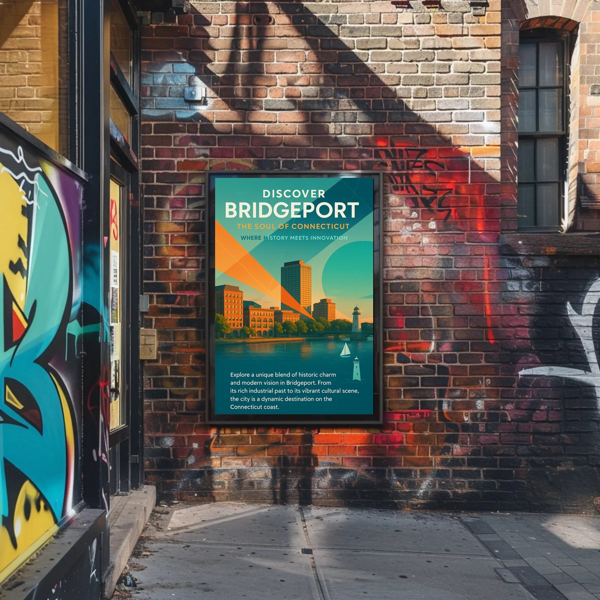 Bridgeport Evolution: Energy and Innovation Urban or Cityscape Poster PosterGoat