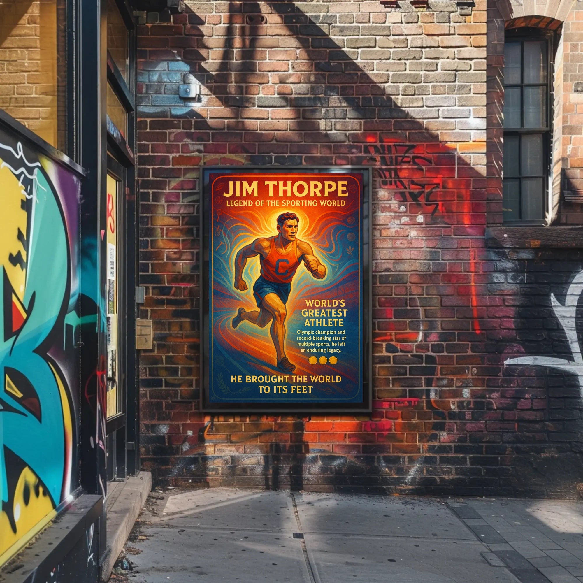 Jim Thorpe Vintage Tribute Sports Poster