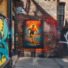 Jim Thorpe Vintage Tribute Sports Poster