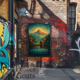 Vermont Autumn Surrealism Travel Poster