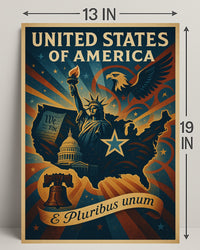United States of America E Pluribus Unum Poster PosterGoat