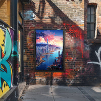 Cityscape At Sunset Poster