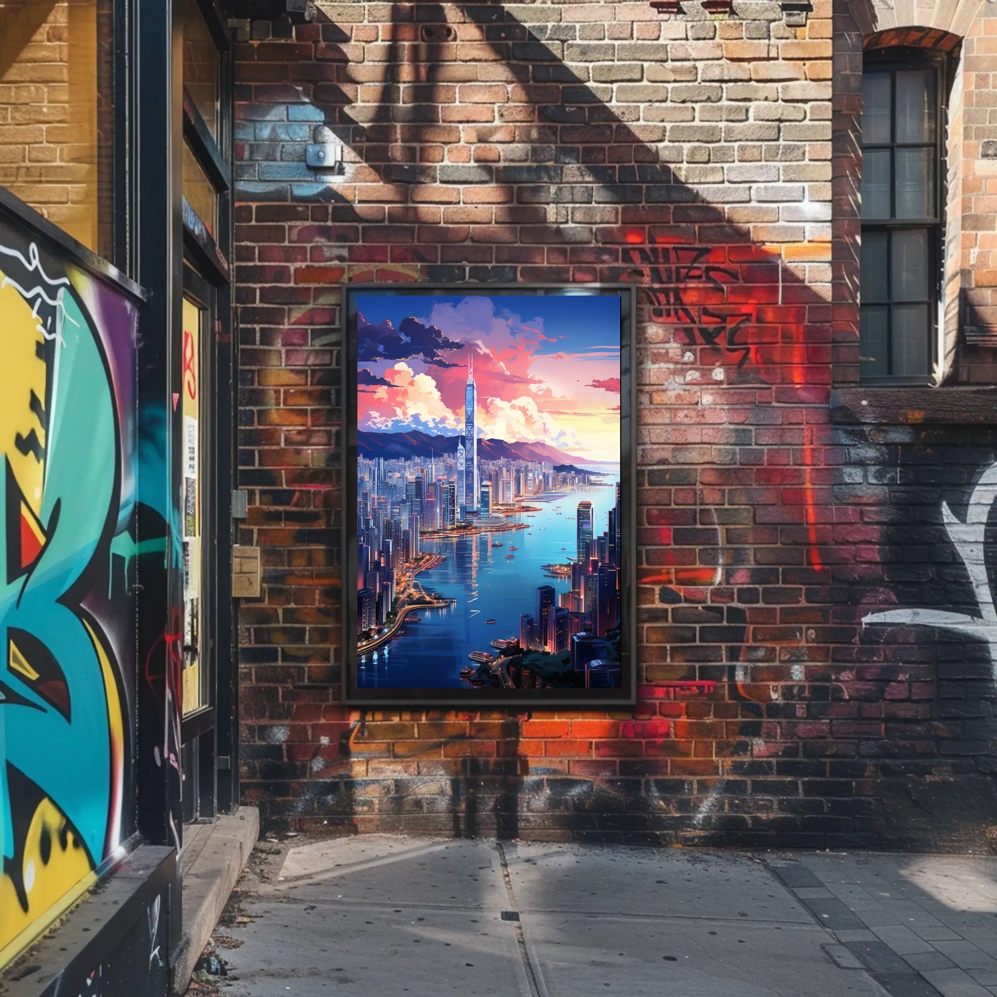 Cityscape At Sunset Poster