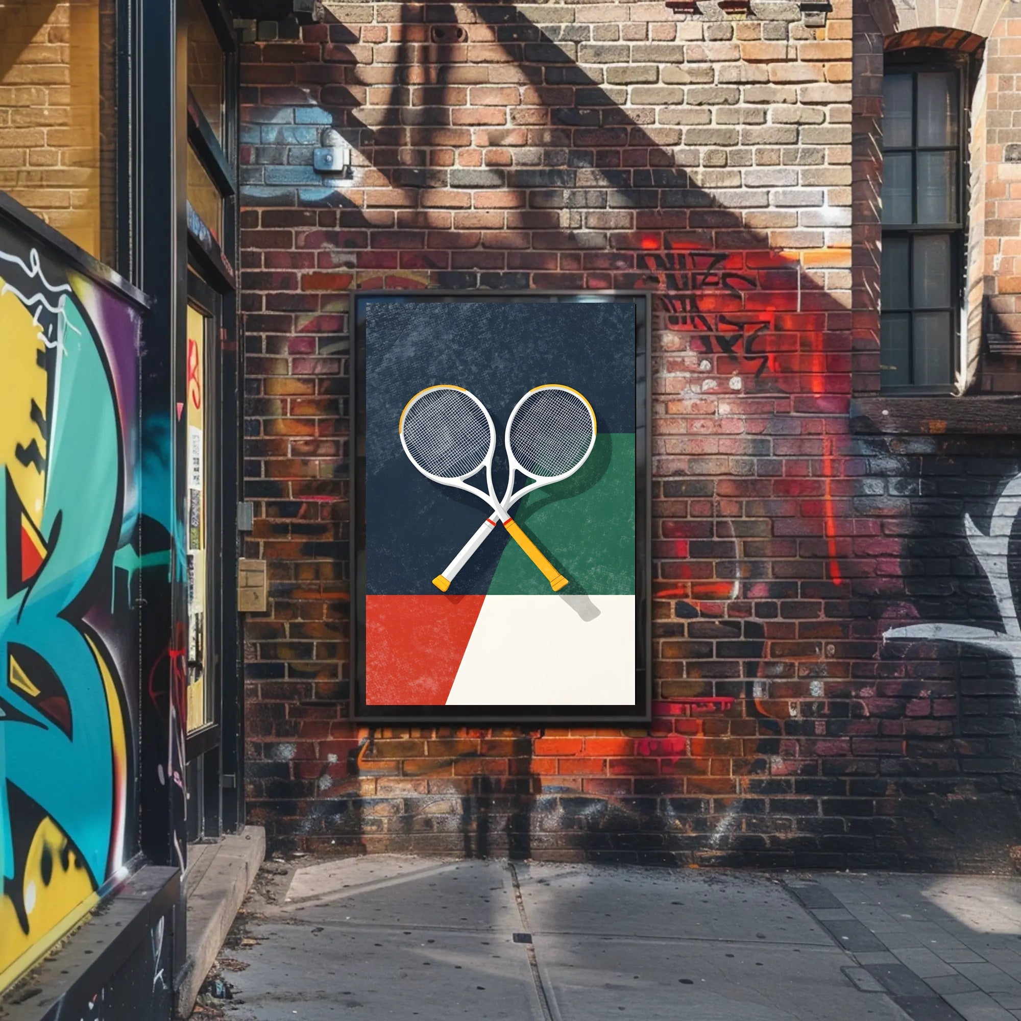 Energetic Tennis Art Poster with Modern Sports Theme