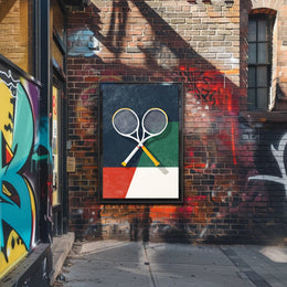 Energetic Tennis Art Poster with Modern Sports Theme