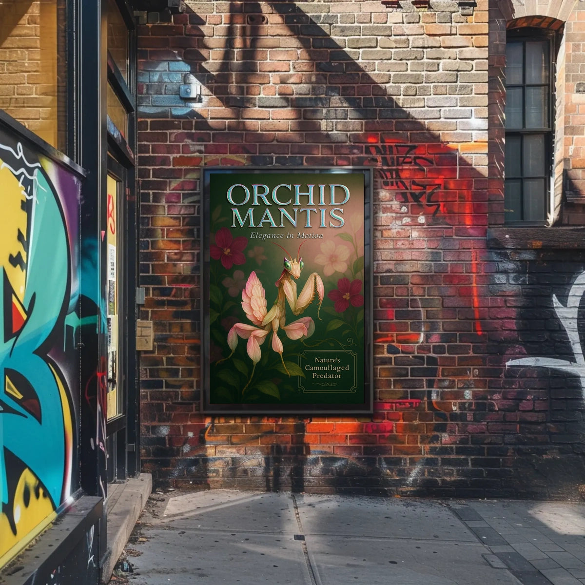 Orchid Mantis Elegance in Motion Poster