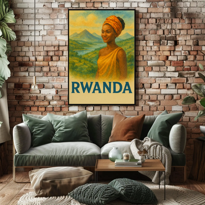 Rwanda Woman Valley Pride Poster Travel