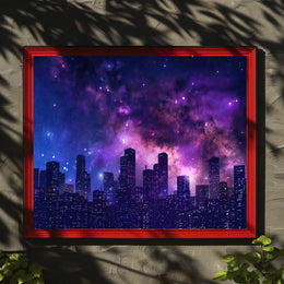 Cityscape Under the Stars Poster