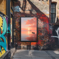 Serene Sunset Glow: Abstract, Artistic, or Pop Culture Poster