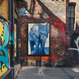Blue Elephant Modern Poster Wall Art Print