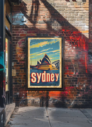 Sydney Skyline Vintage Travel Art: Urban Cityscape Poster