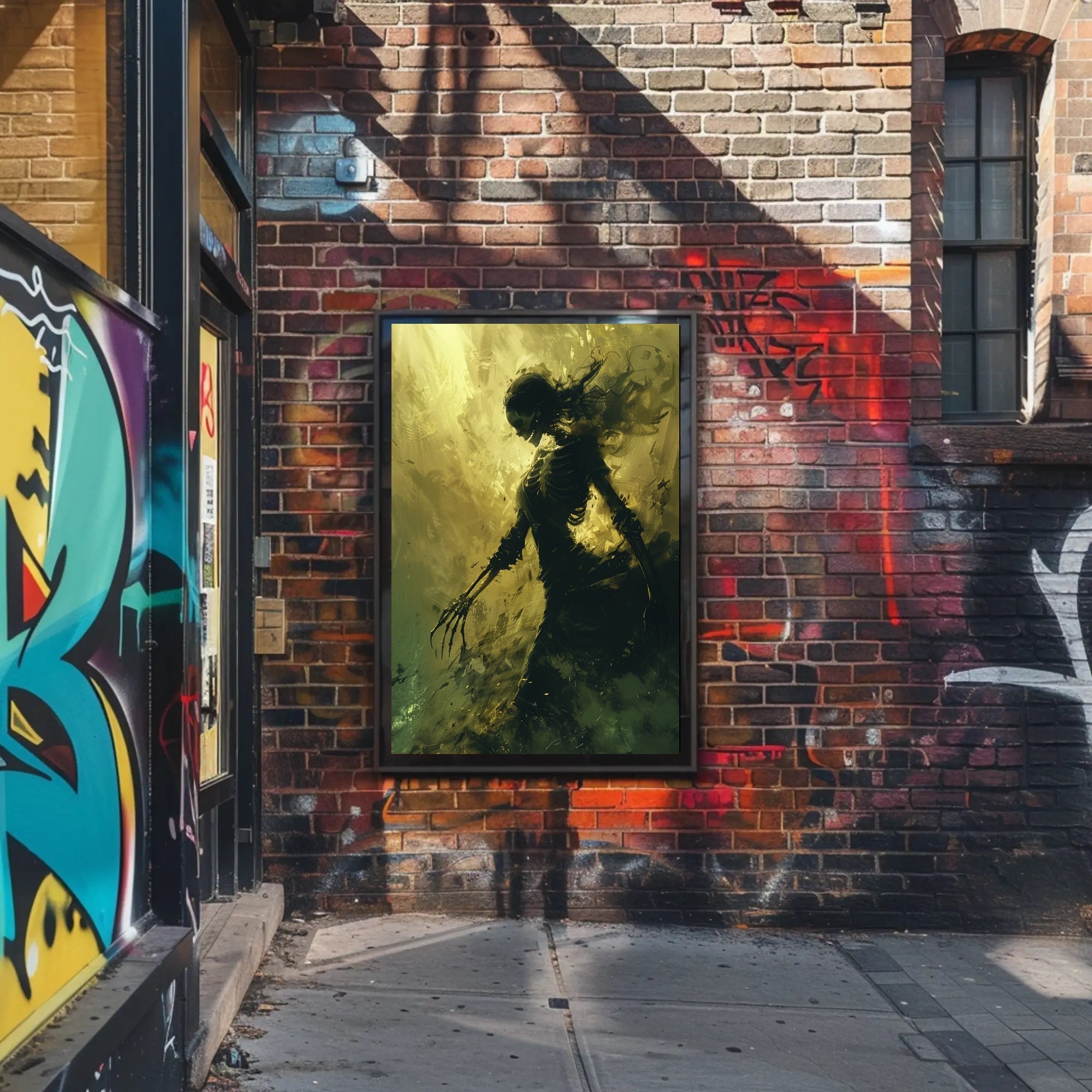 Ethereal Gothic Transformation: Surreal Skeleton Art Poster PosterGoat